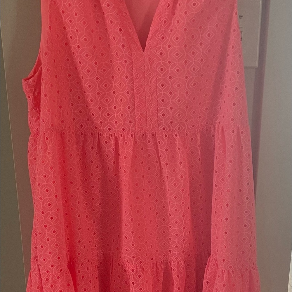 Lilly Pulitzer Novella Lillys Coral Mini Medallion Eyelet Dress Size L